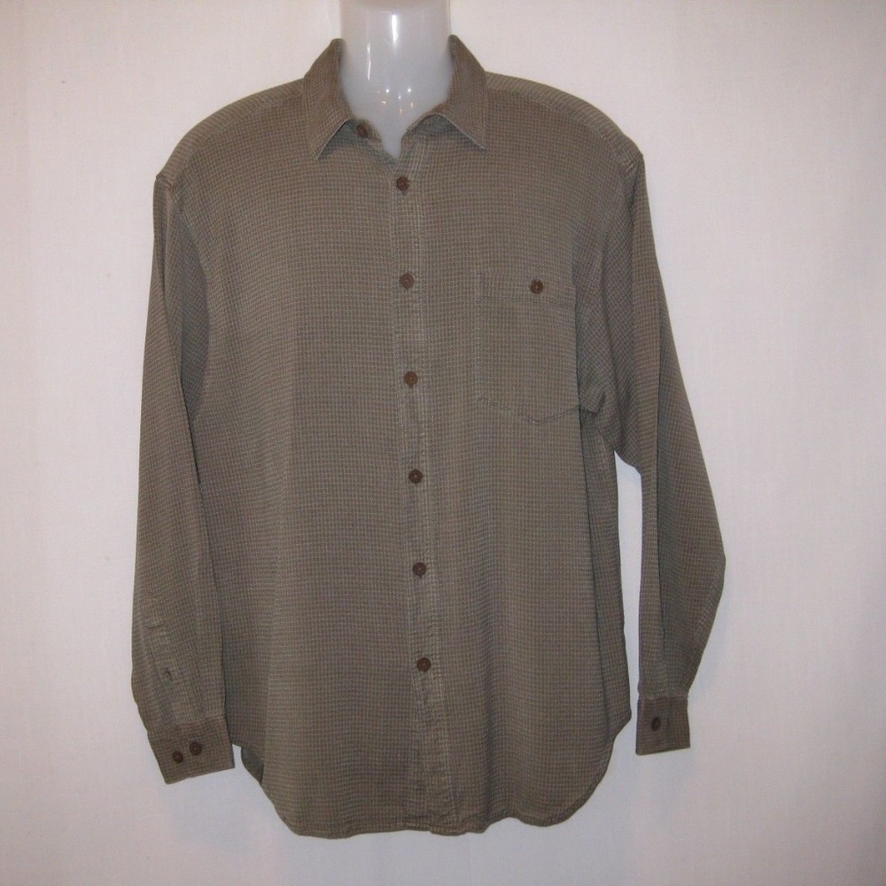 Tommy Bahama Waffle Knit Silk Shirt Sz L